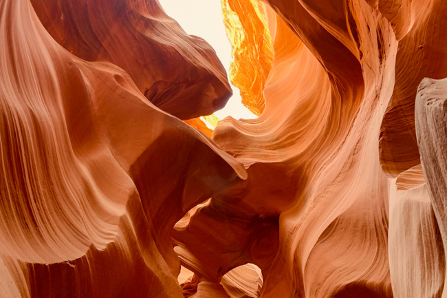 Sandstone walls in Upper Antelope Canyon 