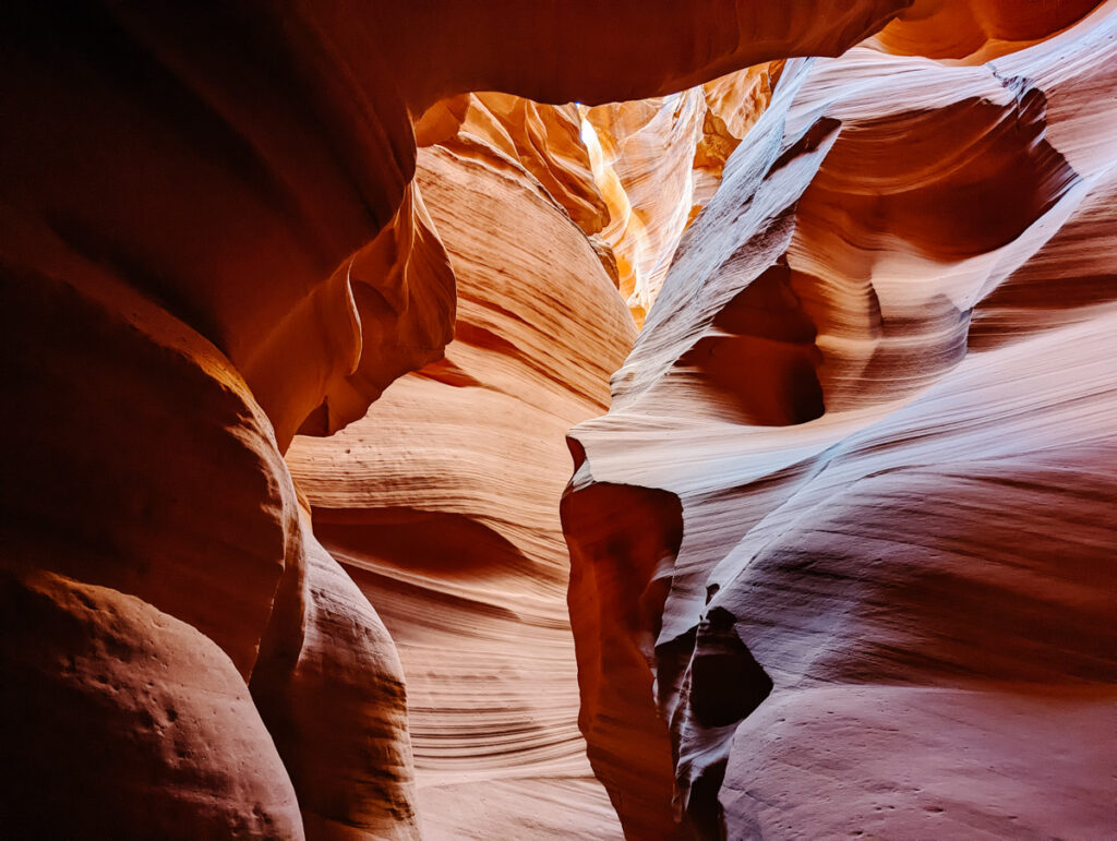 Sandstone walls in Antelope Canyon X in Northern Arizona